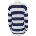 Plus Size Stripe Cardigan (Cream & Navy)